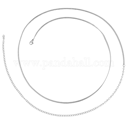 Einfache lange Halskette aus Edelstahl für Pullover JN1102A-1