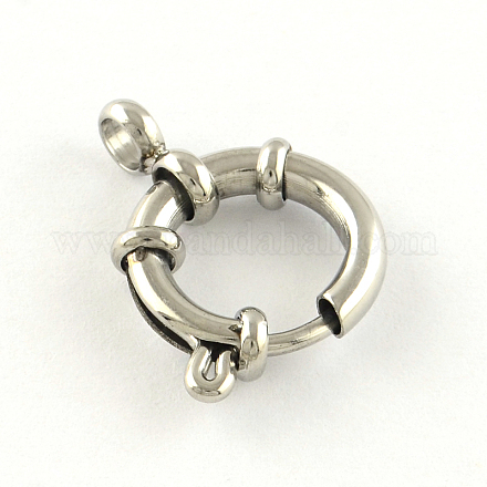 304 Stainless Steel Spring Ring Clasps STAS-R083-05-1