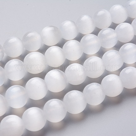 Brins de perles de sélénite naturelles G-L552H-16B-1