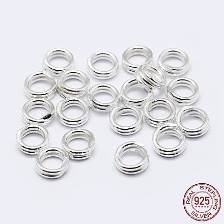 925 anillos de salto divididos de plata de ley. STER-F036-01S-0.6x6mm-1