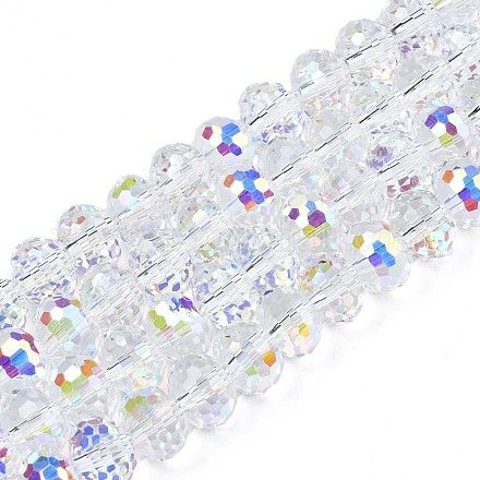 Chapelets de perles en verre transparent électrolytique EGLA-N002-19A-B01-1