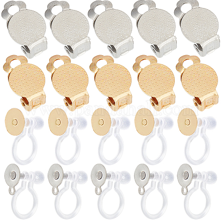 40 шт. 4 стиля фурнитуры для сережек-клипс из нержавеющей стали 304 STAS-SC0008-32-1