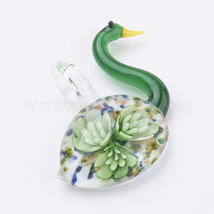 1PC Goose Handmade Lampwork Glass Pendants for Necklaces X-LAMP-Y066-3-1