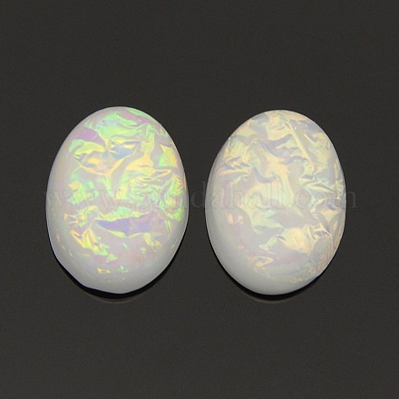 Résine imité ovales cabochons d'opale CRES-L008-12-1