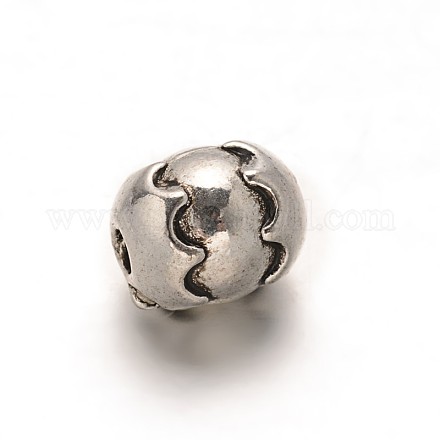 Perles ovales en alliage de style tibétain PALLOY-ZN49833-AS-RS-1
