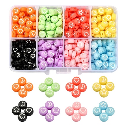 440Pcs 8 Colors Opaque Acrylic Beads MACR-YW0001-85-1