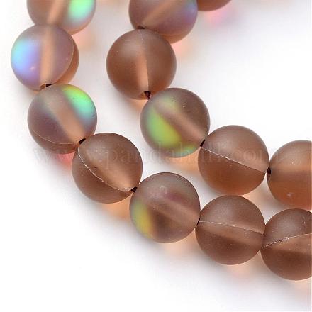 Synthetic Moonstone Beads Strands G-R375-8mm-A05-1
