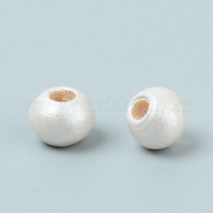 Perline di legno di ciliegio cinese naturale verniciate a spruzzo WOOD-SZC0001-02A-1