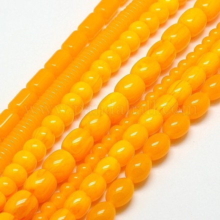 Mixed Shapes Imitation Amber Resin Beads Strands RESI-A009-04-1