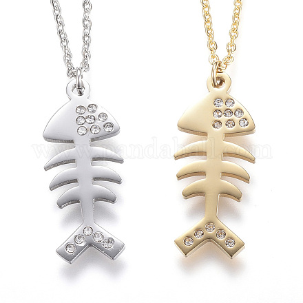 304 Stainless Steel Pendant Necklaces NJEW-G275-03-1