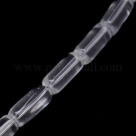 透明なクリスタルガラスカラムビーズ連売り  透明  10x4mm  穴：1mm  約49個/連  19.6インチ GLAA-F011-A01-1
