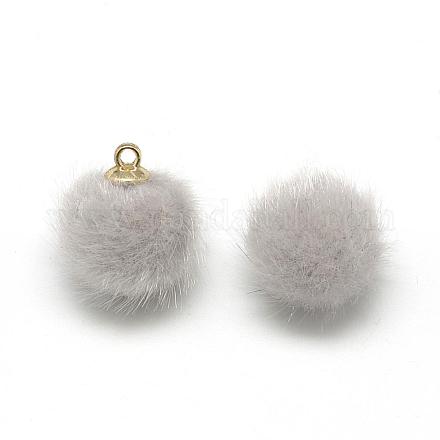 Faux Mink Fur Covered Charms WOVE-S084-37G-1