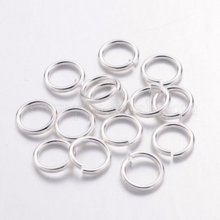 Accessori per ritrovamento gioielli in anello tondo in ottone placcato color argento X-JRC7MM-S-1
