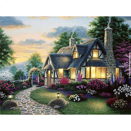 Kits de peinture au diamant de paysage de maison et de jardin bricolage DIAM-PW0001-240J-1