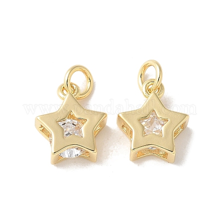 Латунные микропаве прозрачные подвески с фианитом KK-Q031-19G-01-1