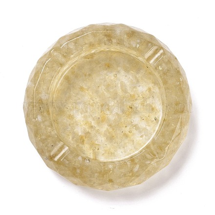 Posacenere in resina con pietre di citrino naturale DJEW-F015-06G-1