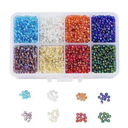 1 caja 8/0 perlas de vidrio semillas redondas perlas separadoras sueltas SEED-X0050-3mm-05-1