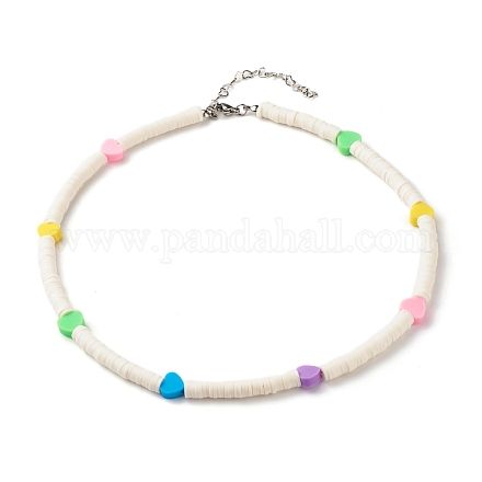 Handgefertigte Heishi-Perlenkette aus Fimo für Frauen NJEW-JN03793-1