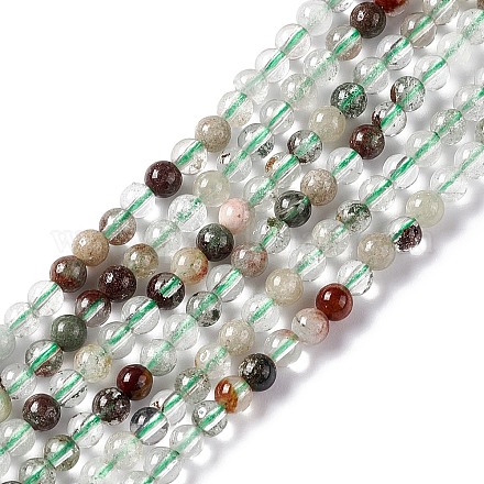 Quartz de lodolite vert naturel / brins de perles de quartz de jardin G-G933-03A-1