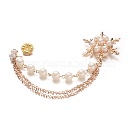 Acryliques imitation broches de sécurité des perles de nacre en alliage tendance JEWB-JL005-1