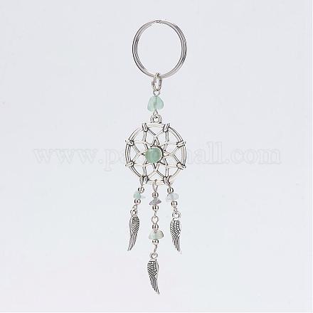 Woven Net/Web with Feather Alloy Keychain KEYC-JKC00125-02-1