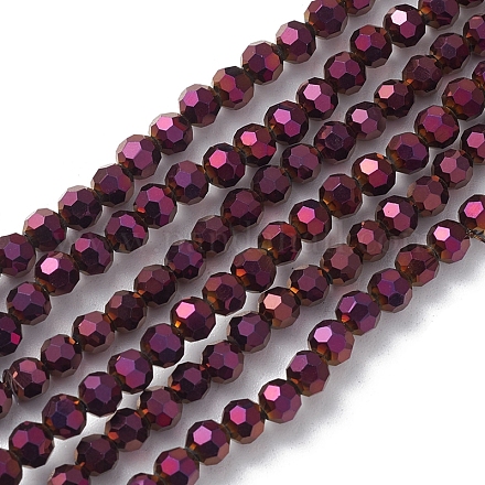 Chapelets de perles en verre électroplaqué EGLA-K015-10B-1