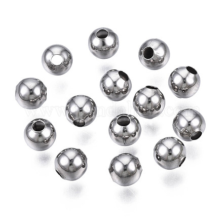 Round 304 Stainless Steel Beads STAS-TAC0004-5mm-P-1
