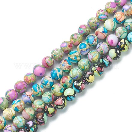 Perle di magnesite naturali e tinte assemblate G-L575-02-1
