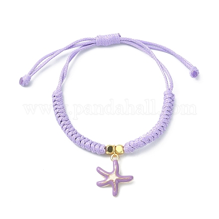 Starfish Shape Alloy Enamel Pendant Bracelets BJEW-JB09883-01-1