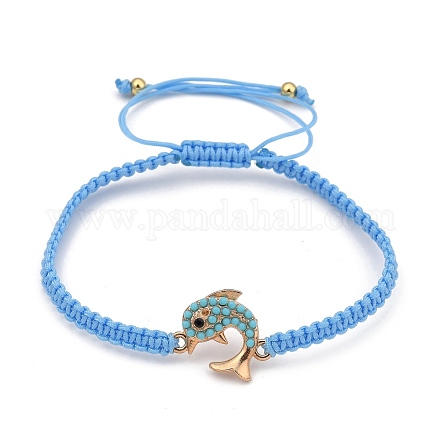 Bracelets réglables de perles tressées avec cordon en nylon BJEW-JB05394-01-1