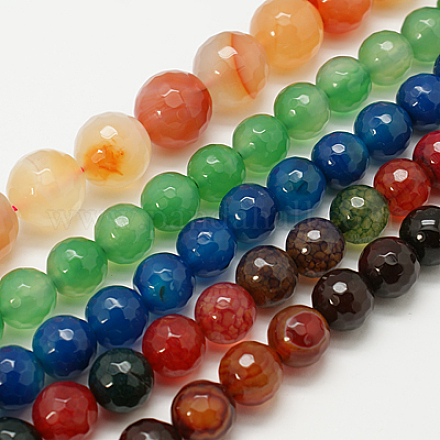 Chapelets de perles d'agate naturelle G-G392-6mm-M-1
