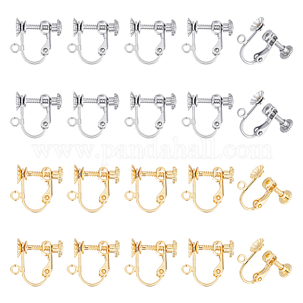 20 шт. 2 цвета фурнитура для сережек-клипс из хирургической нержавеющей стали 316 STAS-UN0063-72-1