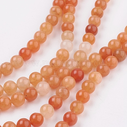 Chapelets de perles en aventurine rouge naturelle X-GSR023-1