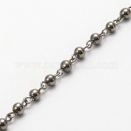 Main galvanoplastie ronde perles de verre colliers bracelets chaînes pour création de AJEW-JB00083-03-1