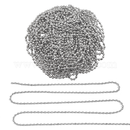 Unicraftale 10 m / roll chaînes à billes 304 chaînes en acier inoxydable chaînes à billes soudées colliers métal matériel connecteur chaînes pour femmes bricolage collier fabrication de bijoux CHS-UN0001-07B-1