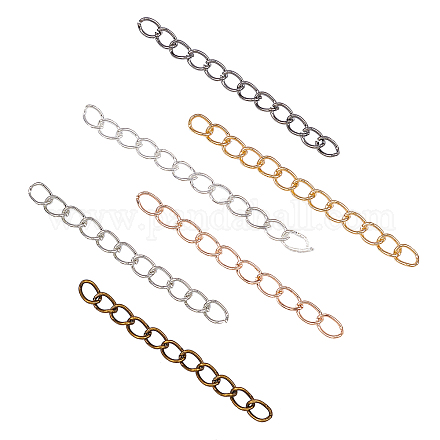 Pandahall 600pcs 6 Farbe Halskette Extender Halskette Armband Fußkettchen Verlängerungsketten für die Schmuckherstellung IFIN-PH0024-48-NF-1