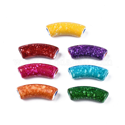 Spray Painted Acrylic Beads MACR-N009-023-1