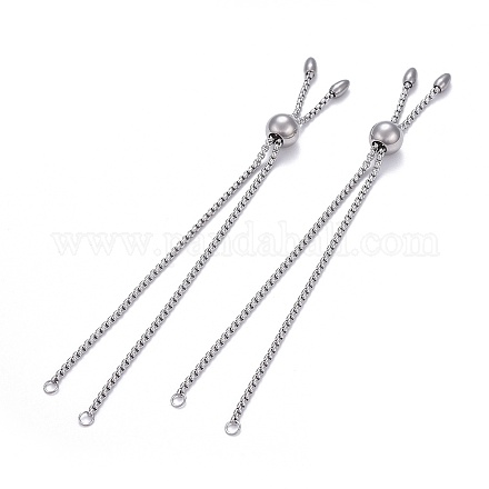 304 bracciale scorrevole in acciaio inossidabile / braccialetti bolo MAK-L024-01P-1