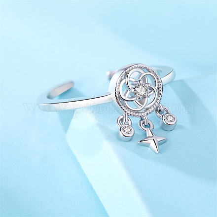 925 кольцо-манжета из стерлингового серебра с микропаве и кубическим цирконием WG15AAD-01-1