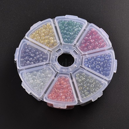 6/0 perles de rocaille rondes en verre SEED-X0047-4mm-B-1