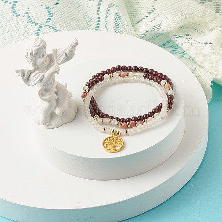Набор браслетов с камнями BJEW-JB07333-1