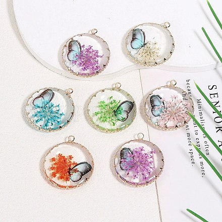 Латунь стекло кулоны FIND-G101-06G-1