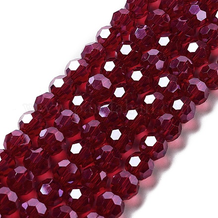 Electroplate Transparent Glass Beads Strands EGLA-A035-T8mm-A02-1