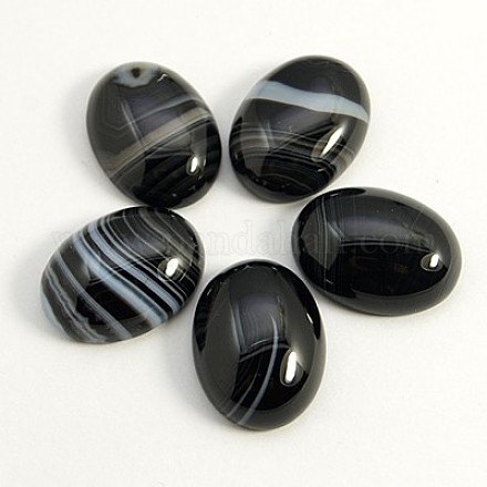 Natural Striped Agate/Banded Agate Cabochons G-G334-30x40mm-04-1