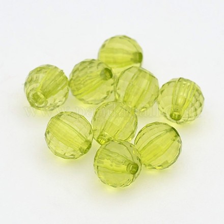 Faceted Round Transparent Acrylic Beads TACR-P053-8mm-25E-1