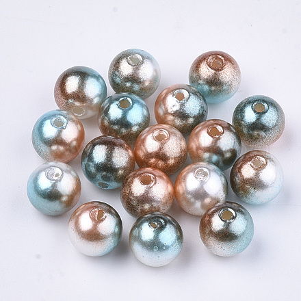 Perles en plastique imitation perles arc-en-abs OACR-Q174-12mm-09-1