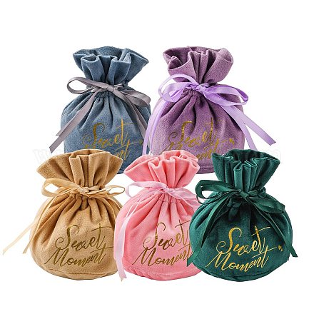 10 set 5 colori sacchetti regalo con coulisse di gioielli in velluto TP-CJ0001-02-1