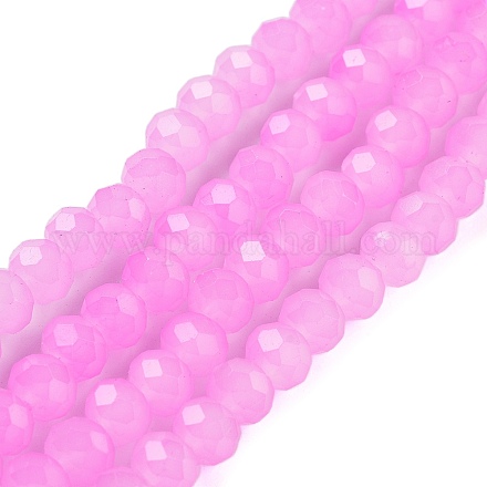 Запекание расписных стеклянных бусин с имитацией нефрита X-DGLA-A034-J6MM-A49-1