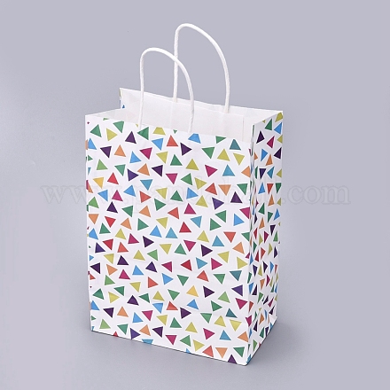 Bolsas de papel de regalo de regalo de fiesta de patrón de triángulo DIY-I030-01A-1