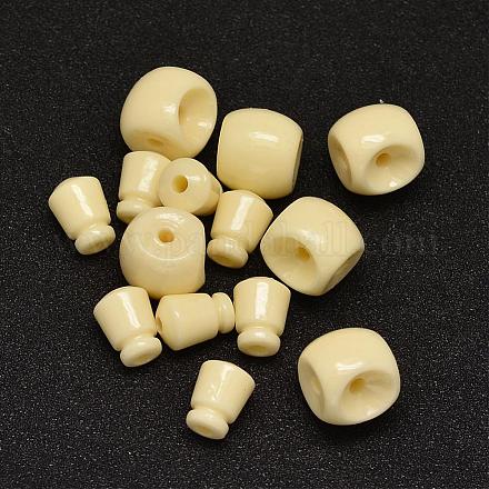Dyed Synthetical Coral 3-Hole Guru Beads for Buddhist Jewelry Making CORA-L041-26-18mm-1